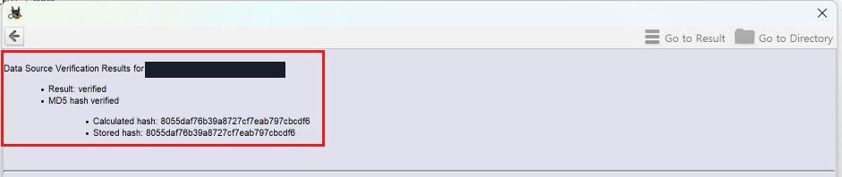 저장된 MD5와 계산된 MD5의 일치